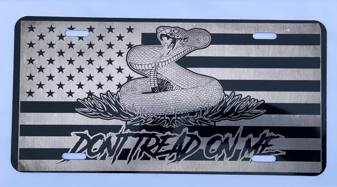 Gadsden Flag License Plate - Bright Yellow Don't Tread On Me Design, O - Jass Graphix - Foto 8