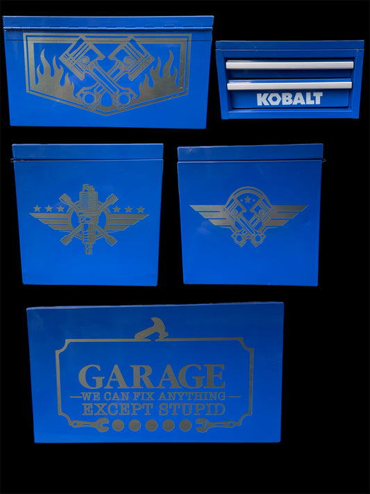 Engraved garage mini toolbox