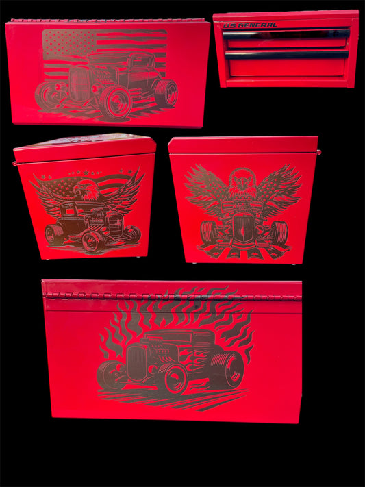 Engraved hotrod mini toolbox